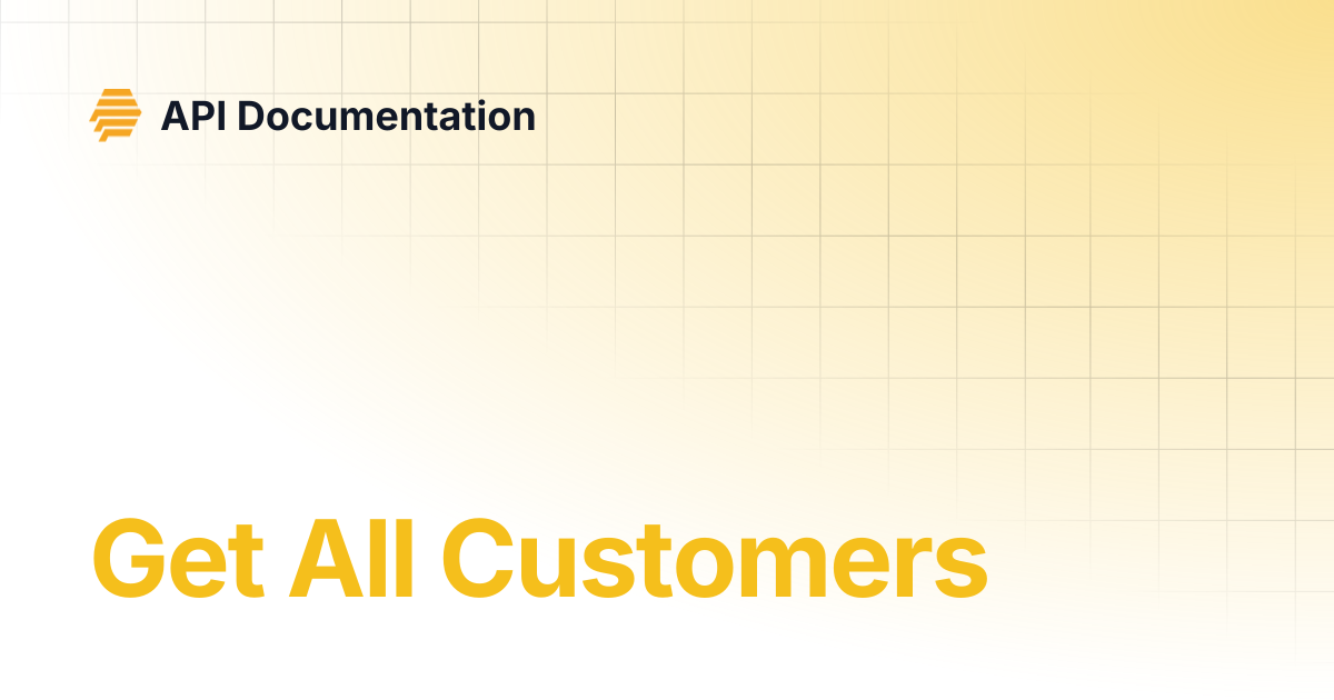 Get All Customers | API Documentation