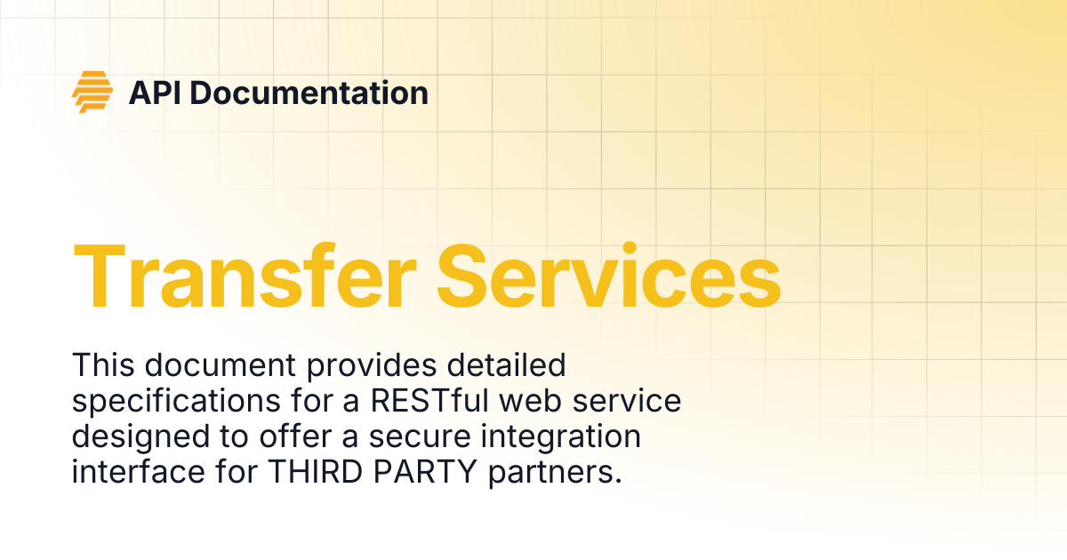 Transfer Services | API Documentation