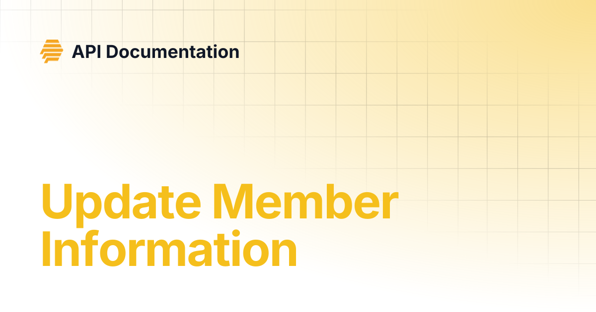 Update Member Information | API Documentation